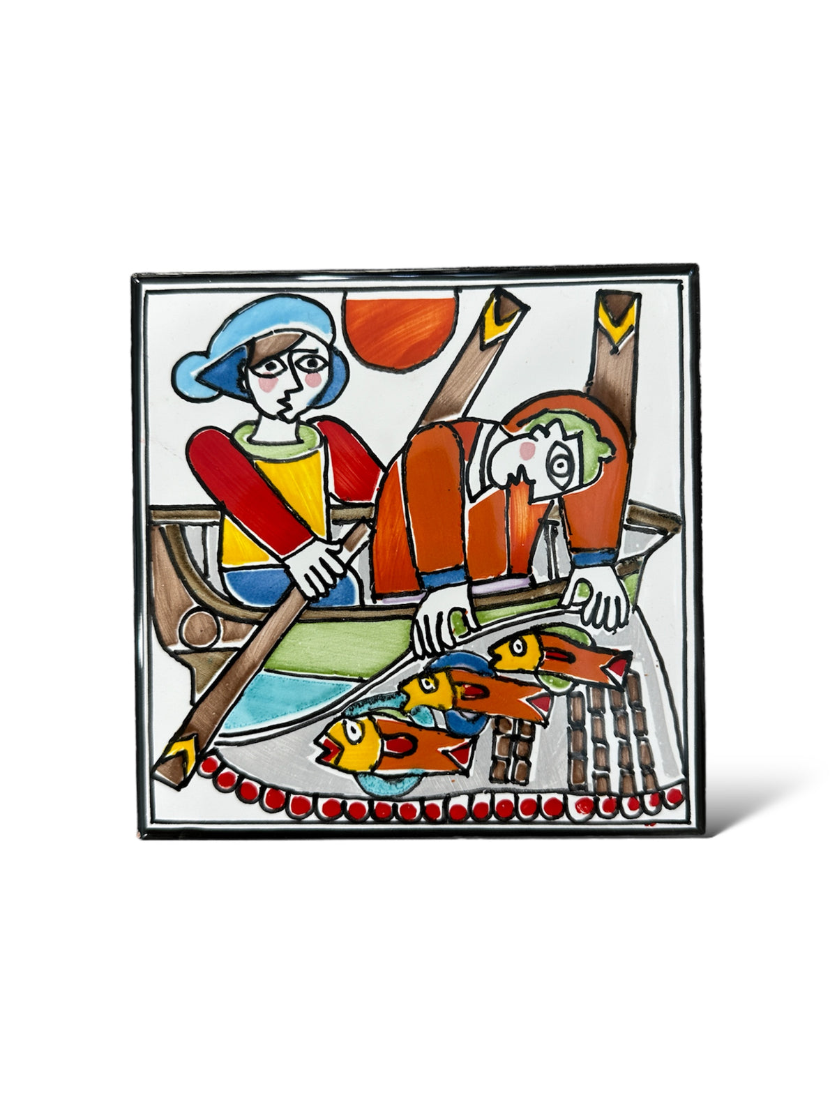 Tile Fishermen in a boat