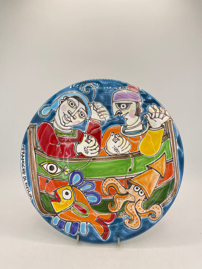 Round Plate - Fishermen