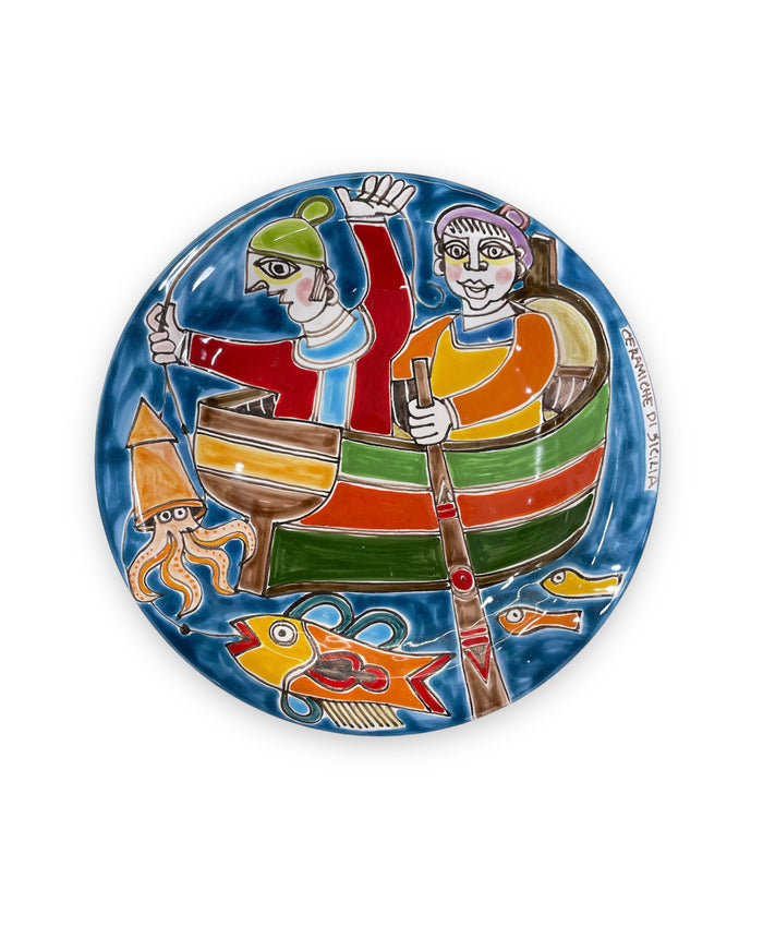 Round Plate - Fishermen