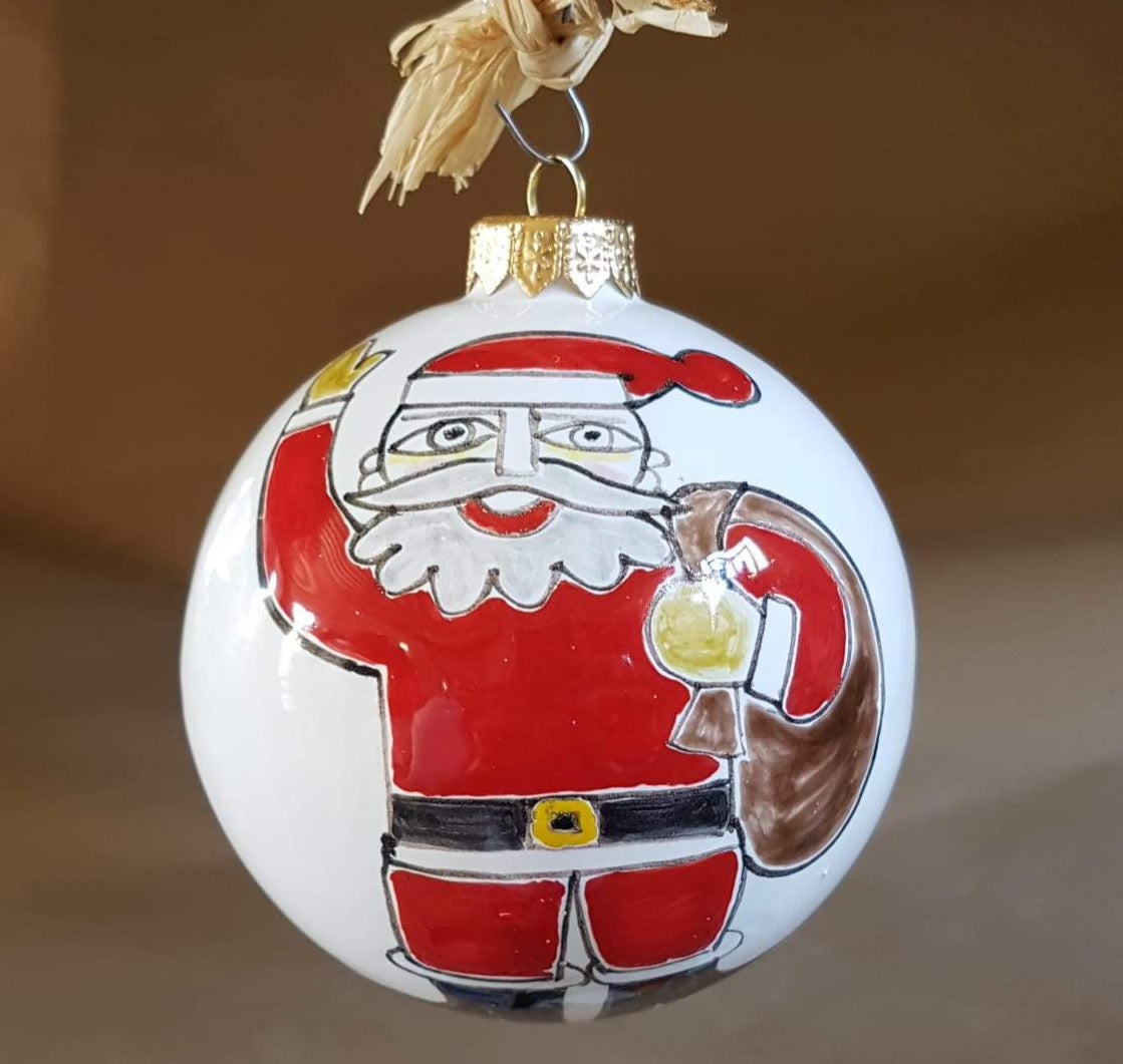 Pallina Di Natale Babbo Natale – Ceramiche Di Sicilia