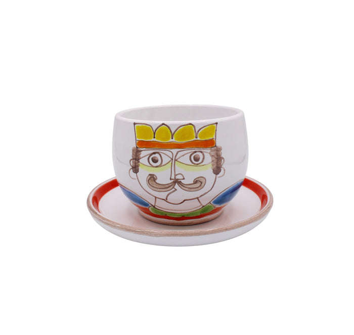 Tazza con piattino Re - Ceramiche Di Sicilia 