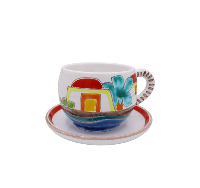 Tazza con piattino Pantelleria - Ceramiche Di Sicilia 