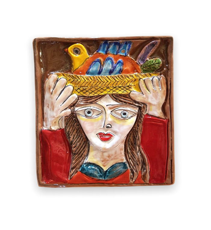 Panel Woman With Basket