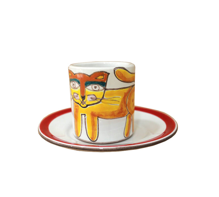 Tazzina da caffè Cilindrica Gatto - Ceramiche Di Sicilia 